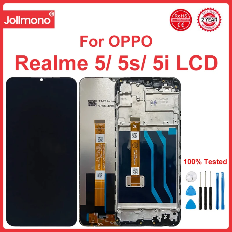 

6.5" For Oppo Realme 5 5s 5i LCD Display With Frame Touch Screen Digitizer Assembly RMX1911 RMX1925 RMX2030