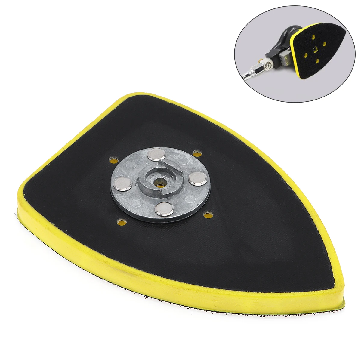 4 Hole Triangle Sander Polishing Pad Self-adhesive Sander Backing Polishing Pad for Pneumatic Sanders / Air Polishers
4 Hole Triangle Sander Polishing Pad Self-adhesive Sander Backing Polishing Pad for Pneumatic Sanders / Air Polishers