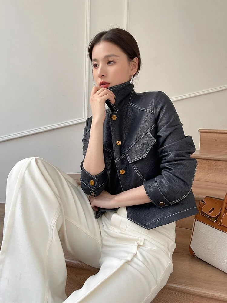 Sheespkin Slim Coat for Women 2023 Spring Autumn Black Womens Clothing New Genuine Leather Jacket Campera De Cuero Mujer
Sheespkin Slim Coat for Women 2023 Spring Autumn Black Womens Clothing New Genuine Leather Jacket Campera De Cuero Mujer