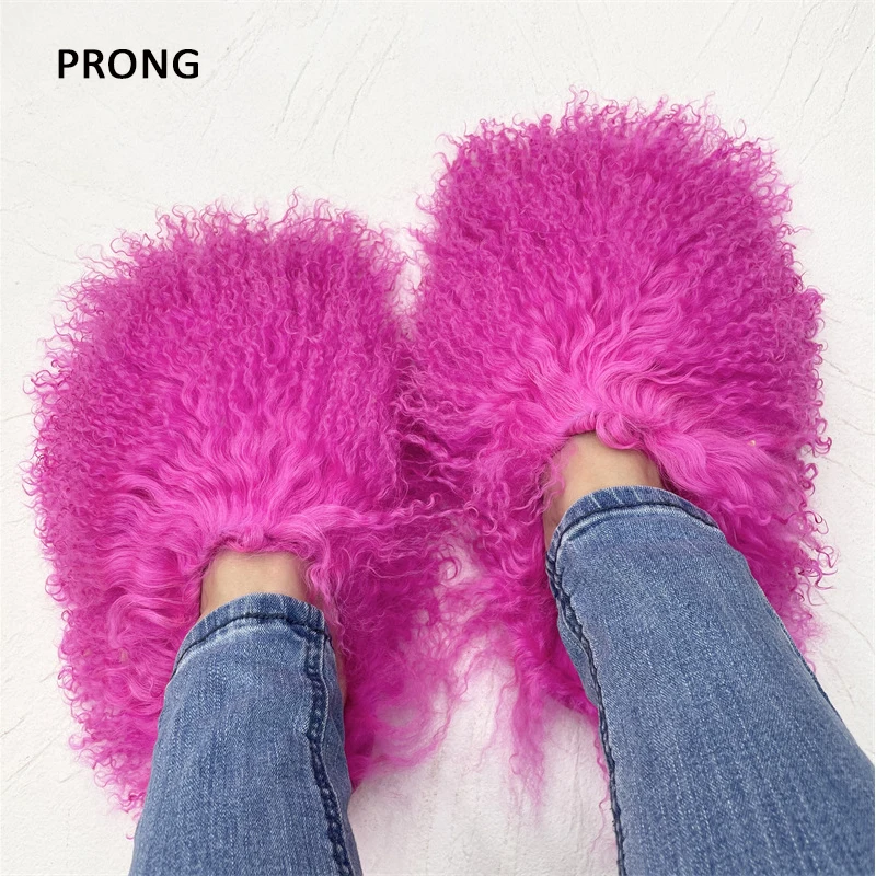 Real Fur Slippers Women Winter Fluffy Mongolian Fur Slides Ladies Indoor Warm House Shoes Plush Long Hair Wool Sheepskin Slides
Real Fur Slippers Women Winter Fluffy Mongolian Fur Slides Ladies Indoor Warm House Shoes Plush Long Hair Wool Sheepskin Slides