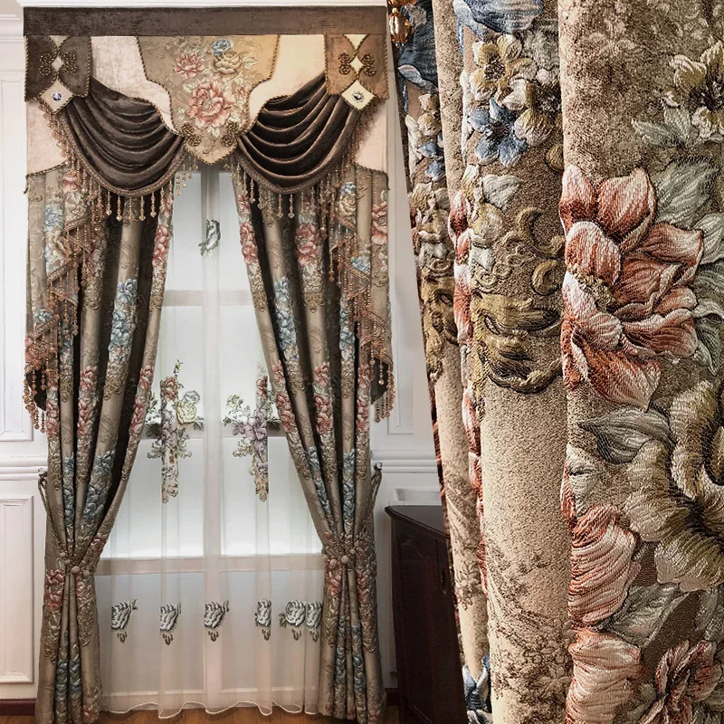 European Embroidery Brown Luxury Curtains for Living Room Bedroom Dining Blackout Brown Valance Decor Window Custom Relief
European Embroidery Brown Luxury Curtains for Living Room Bedroom Dining Blackout Brown Valance Decor Window Custom Relief