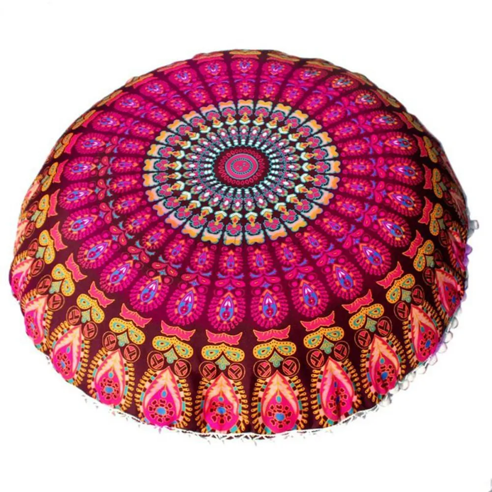 

1pc 43CM Bohemian Pattern Round Pillowcase Washable Soft Floor Sofa Seat Cushion Pillows Cover Bedroom Decoration