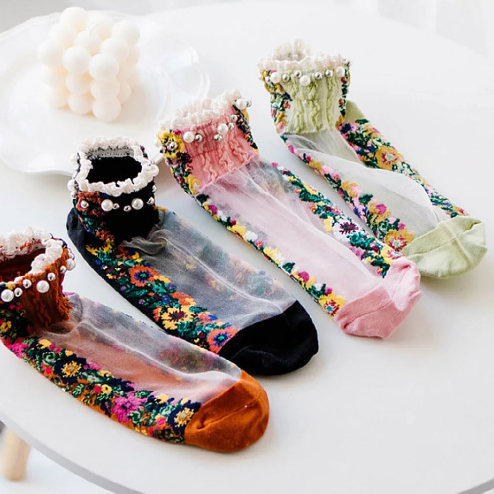 Lolita Socks Cute Shallow Mouth Mesh Summer Pearl Short Socks Boat Socks Hosiery Embroidery Flowers Socks
Lolita Socks Cute Shallow Mouth Mesh Summer Pearl Short Socks Boat Socks Hosiery Embroidery Flowers Socks