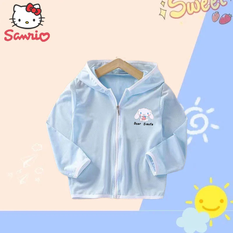 Sanrio Anime Cinnamoroll Kids Baby Sun Protection Clothing Kawaii Summer Boys Girls Ice Silk Hooded Coat Sunscreen Jacket Gift
Sanrio Anime Cinnamoroll Kids Baby Sun Protection Clothing Kawaii Summer Boys Girls Ice Silk Hooded Coat Sunscreen Jacket Gift