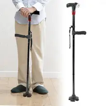 Aluminum Alloy Telescopic Folding Walking Stick Cane with LED Light 4 Head Pivoting Trusty Base Safety Crutches For Old Man New
Aluminum Alloy Telescopic Folding Walking Stick Cane with LED Light 4 Head Pivoting Trusty Base Safety Crutches For Old Man New