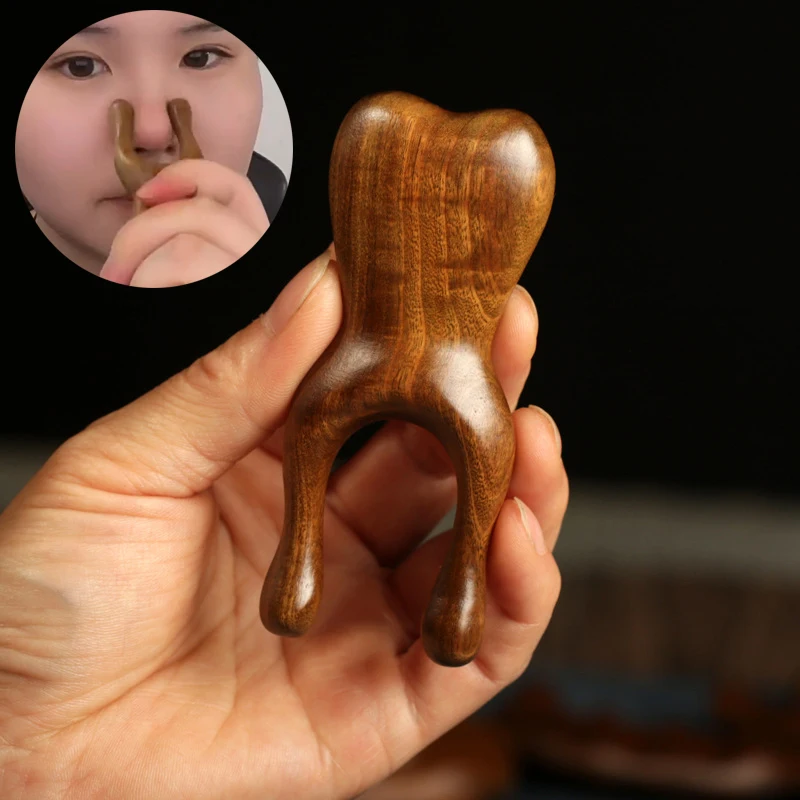 

Solid Wood Nose Scraper Face Eye Massage Acupoint Portable Heart Shaped Muscle Pulling Stick For Meridian Dredging Massage Too