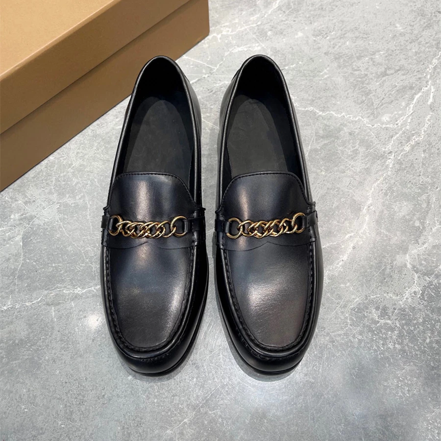 

European Grand Paris Leather Men's black British Busines loafers Casual Shoes Square a Pedal Dress Tide Wedding Shoes