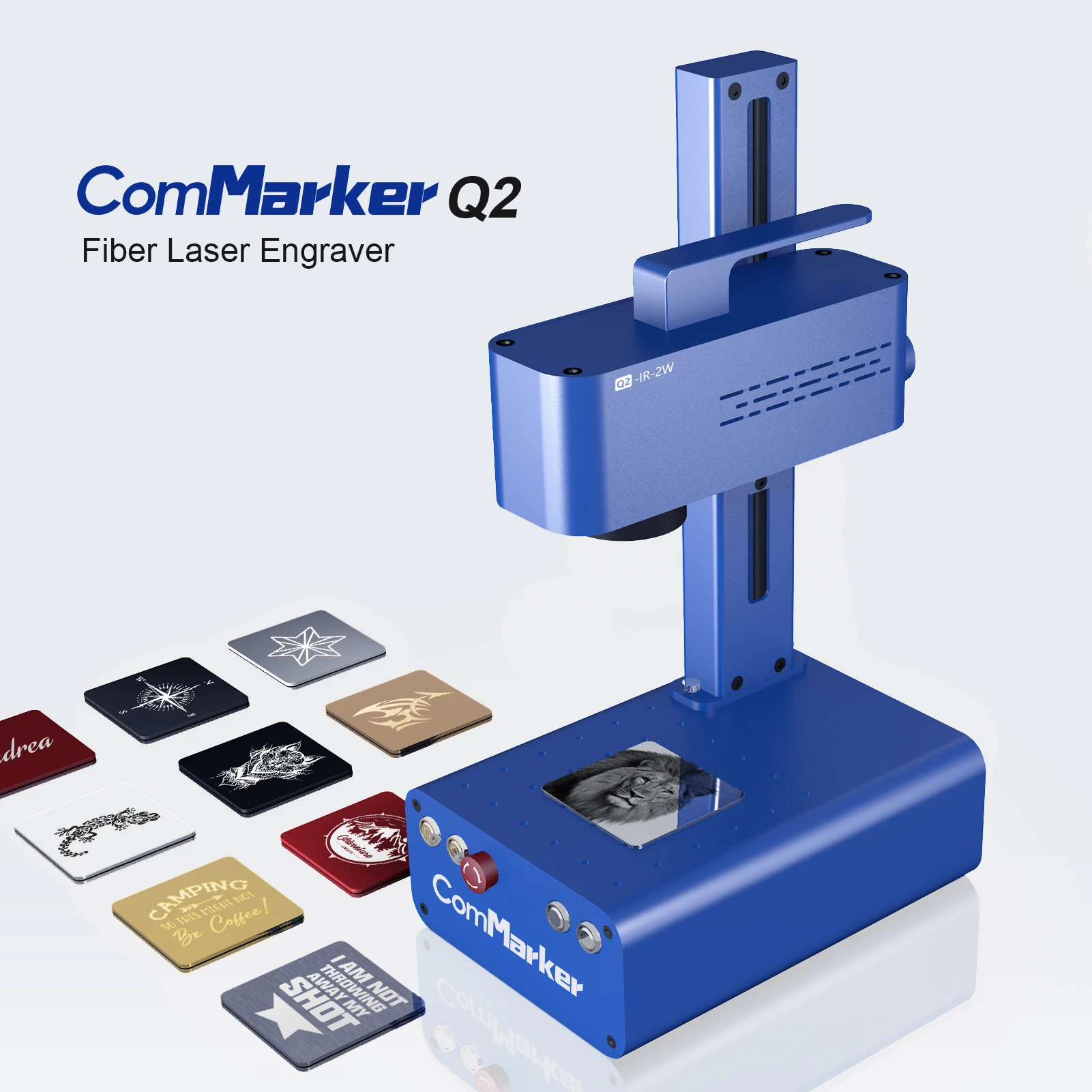 

ComMarker Q2 Fiber Laser Marking Machine 20W Laser engraving machine for metal jewerly laser engraver plastics leather rotary ax