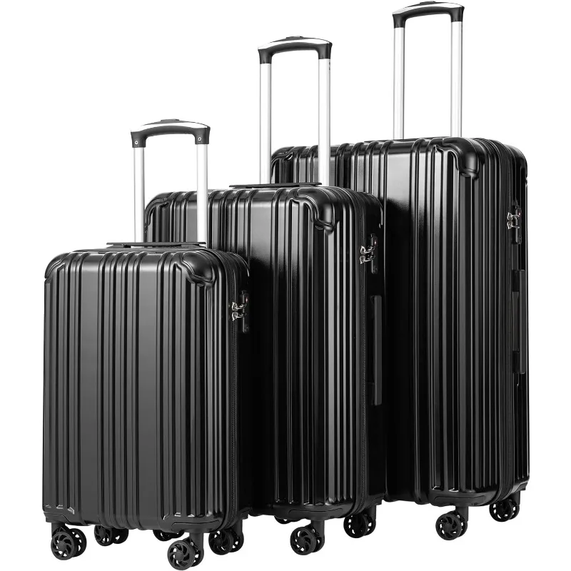 

COOLIFE чемодан, расширяемый чемодан из поликарбоната и АБС-пластика, комплект из 3 предметов с TSA замком, Спиннер, ручная работа 20 дюймов 24 дюйма 28 дюймов