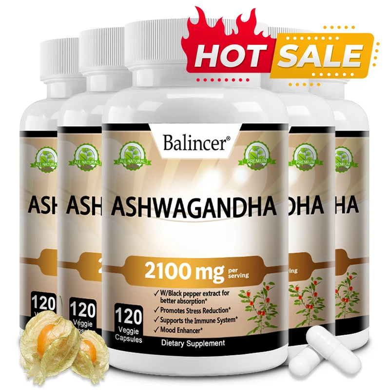Balincer Ashwagandha ЭКСТРА СИЛА 2100 мг-формула для снятия стресса, добавка для поддержки естественного настроения, 120 капсул
Balincer Ashwagandha ЭКСТРА СИЛА 2100 мг-формула для снятия стресса, добавка для поддержки естественного настроения, 120 капсул