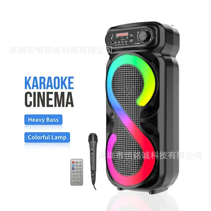 

60W Bluetooth Speaker Big Power Family Karaoke Wireless Portable Column 3D Stereo Subwoofer Music Party Speakers with Microphone