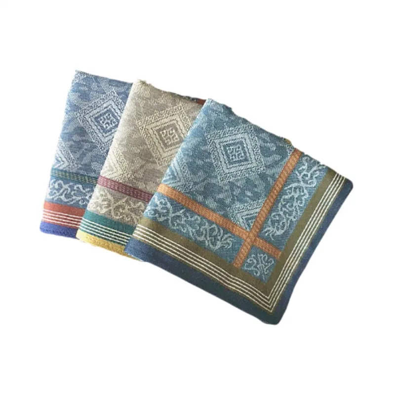 

NEW Square Jacquard Cotton Handkerchief For Men Gentlemen cashew flower Pocket Towel For New Year Wedding Party Christmas Gift