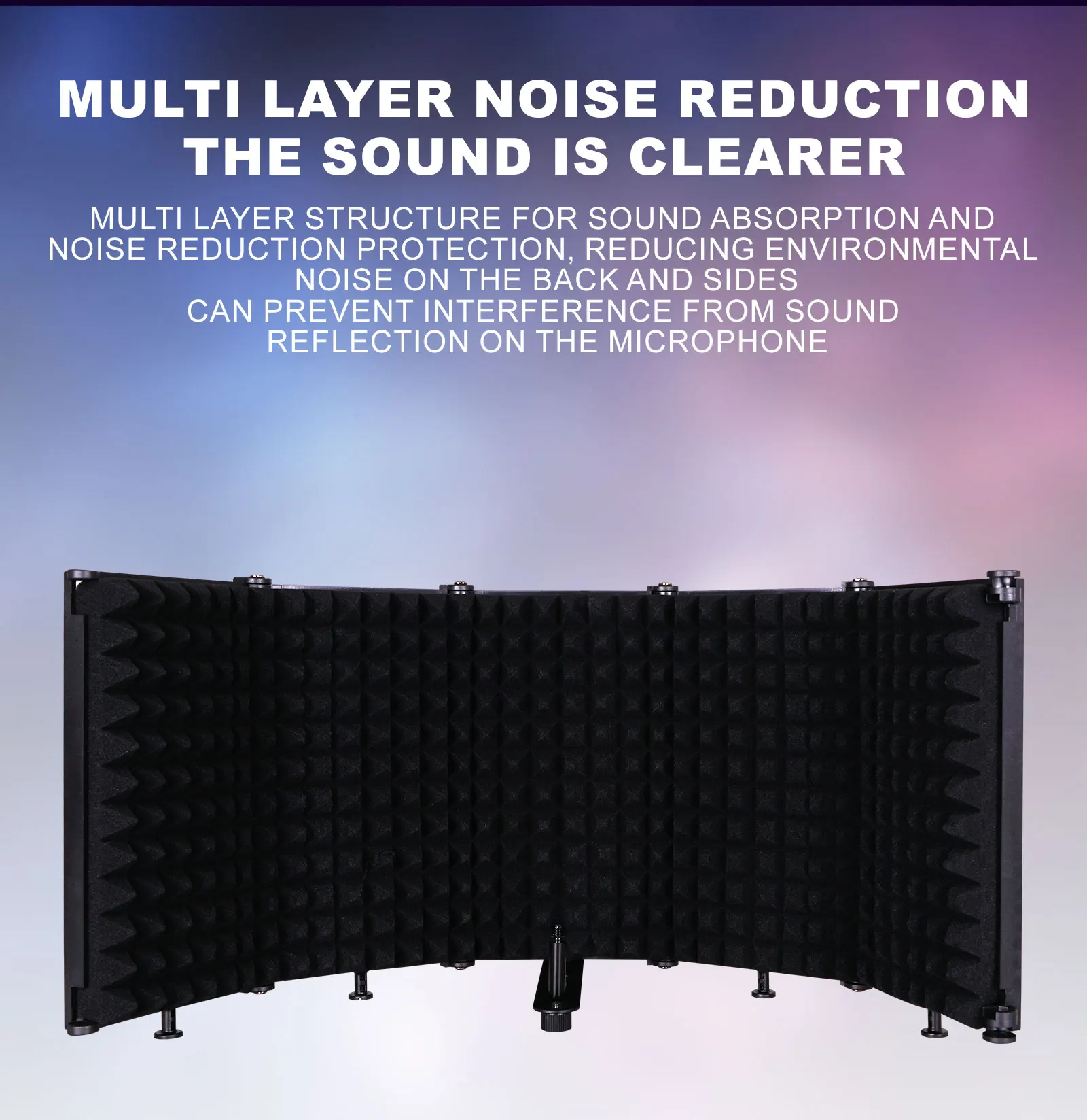 Microphone Isolation Shield Portable Tabletop Sound Absorbing Foam Reflection Filter Mic Soundproof Shield for Audio Microphone Isolation Shield Portable Tabletop Sound Absorbing Foam Reflection Filter Mic Soundproof Shield for Audio