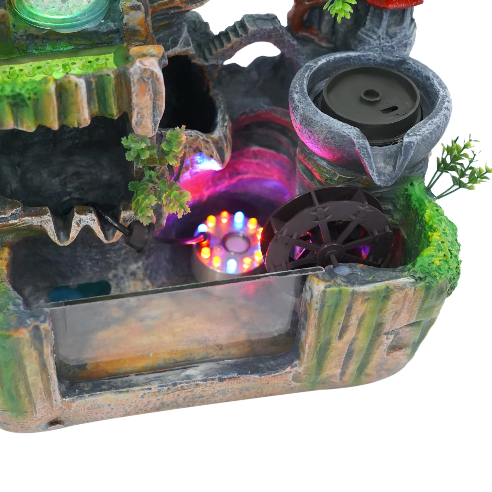 Rockery Fountain Small Rockery Water Fountain Indoor with LED Lamp Atomization Effect Suitable for Office Decoration Rockery Fountain Small Rockery Water Fountain Indoor with LED Lamp Atomization Effect Suitable for Office Decoration