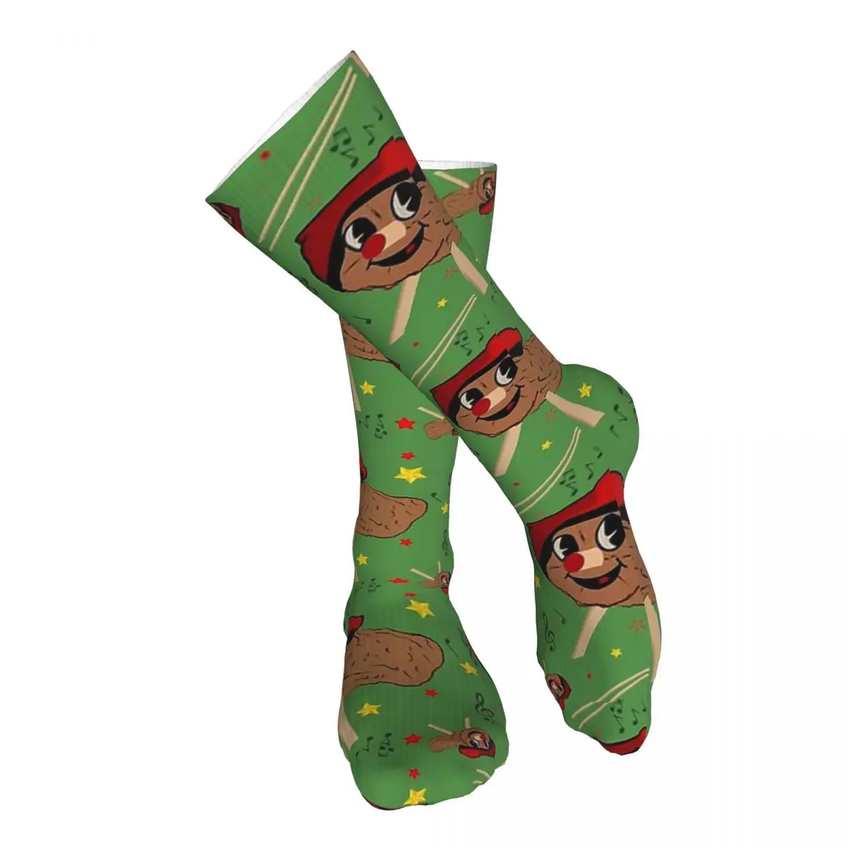 

Caga Tio Adorable Catalan Christmas Pooping Log Adult Stockings Stretchy For Daily Matching Thigh length Socks Bright Colours