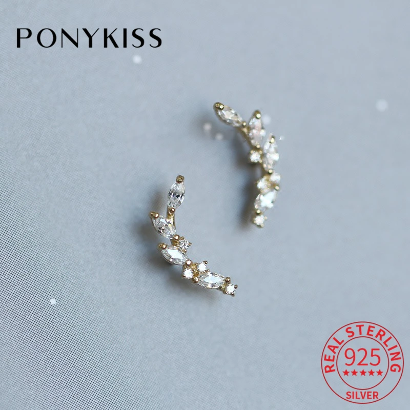 PONYKISS 100% S925 Sterling Silver Flower Branches Zircon Stud Earrings for Women Trendy Party Fine Jewelry Gift Drop Shipping
PONYKISS 100% S925 Sterling Silver Flower Branches Zircon Stud Earrings for Women Trendy Party Fine Jewelry Gift Drop Shipping