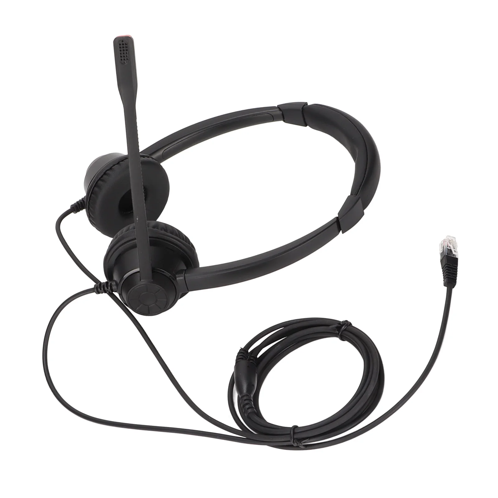 S8556cbb6ef6d419191b9c287af0d3ddeE RJ9 Telephone Headset Noise Cancelling Binaural Corded Cell Phone Headphone with Mic for VOIP Phone Landline Telephone Headphone