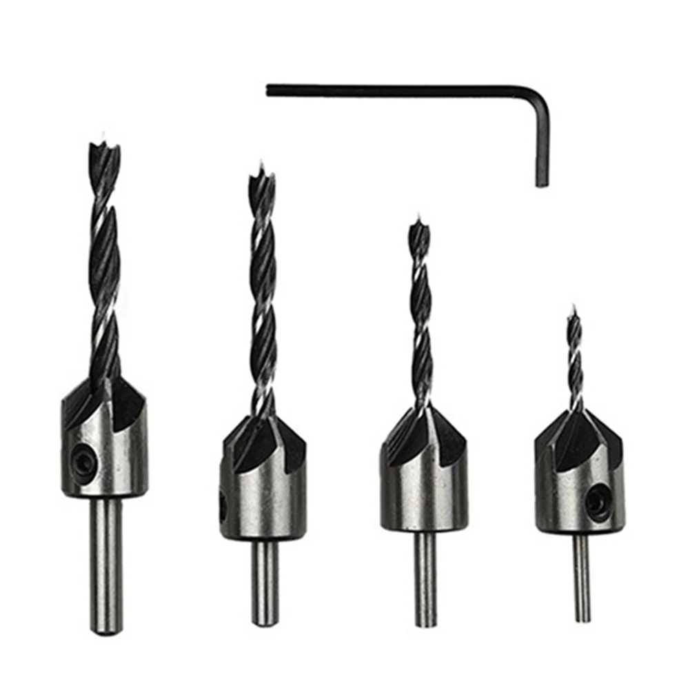 4pcs Countersink Drill Bit Chamfering Tools Hexagon Key Wrench 3/4/5/6mm Bit Head For Reaming Drilling Woodworking Tools Parts
4pcs Countersink Drill Bit Chamfering Tools Hexagon Key Wrench 3/4/5/6mm Bit Head For Reaming Drilling Woodworking Tools Parts