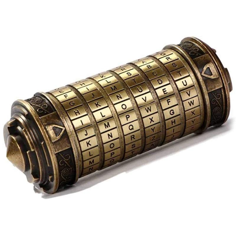 

Da Vinci Code Mini Lock Puzzle Box With Compartment As Shown Copper + Zinc Alloy
