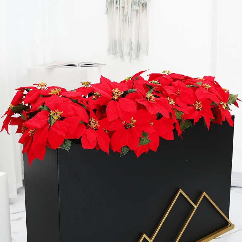 1 Bunch High Class Flannel Artificial Big Red Flower Head Fake Poinsettia Bushes Bouquet Christmas Tree Ornament Home Decoration
1 Bunch High Class Flannel Artificial Big Red Flower Head Fake Poinsettia Bushes Bouquet Christmas Tree Ornament Home Decoration