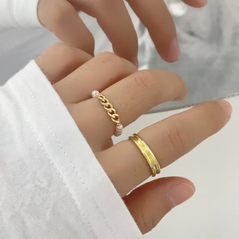 

Японский и корейский тренд золотая цепочка женский индивидуальный простой браслет указательный палец кольцо особый интерес дизайн Fa