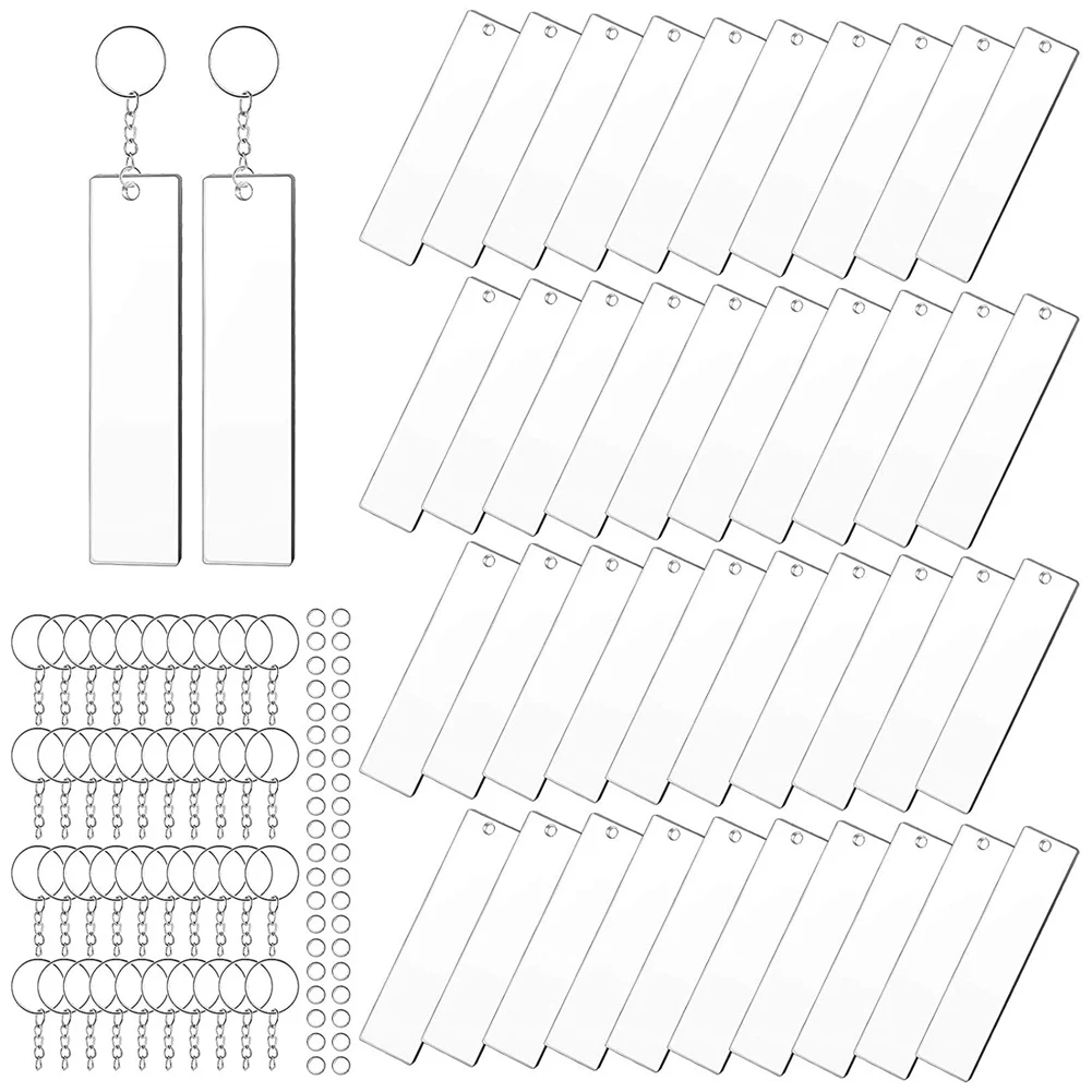 120 Pieces Rectangle Acrylic Key Chain Blank Transparent Acrylic KeyChain Blank
120 Pieces Rectangle Acrylic Key Chain Blank Transparent Acrylic KeyChain Blank