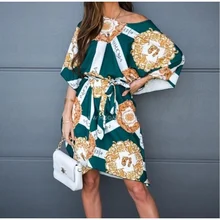 European and American Style Young Pullover round Neck Color Printing Loose Lace-up Batwing Sleeve Dress Short Skirt for WomenDRE
European and American Style Young Pullover round Neck Color Printing Loose Lace-up Batwing Sleeve Dress Short Skirt for WomenDRE