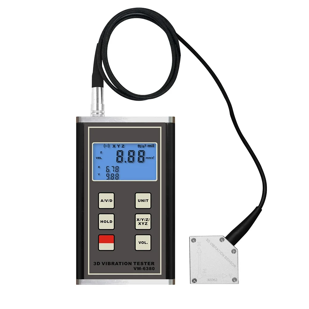 3D Mechanical Vibration Analyser VM-6380 Motor Fault Vibrometer Velocity Acceleration Displacement Frequency 10Hz ~ 10kHz
3D Mechanical Vibration Analyser VM-6380 Motor Fault Vibrometer Velocity Acceleration Displacement Frequency 10Hz ~ 10kHz
