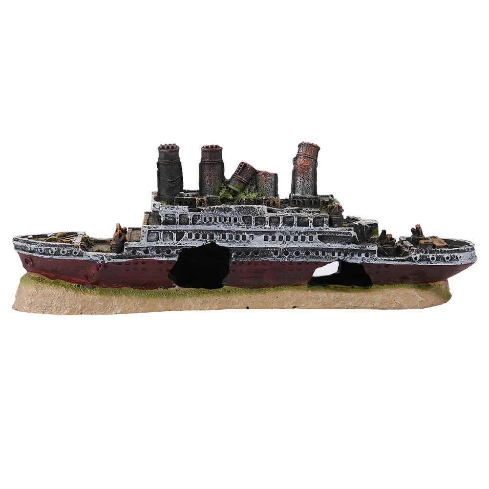 Creative Titanic Lost Wrecked Boat Shipwreck Ornaments Aquarium Fish Tank Decoration 
Creative Titanic Lost Wrecked Boat Shipwreck Ornaments Aquarium Fish Tank Decoration