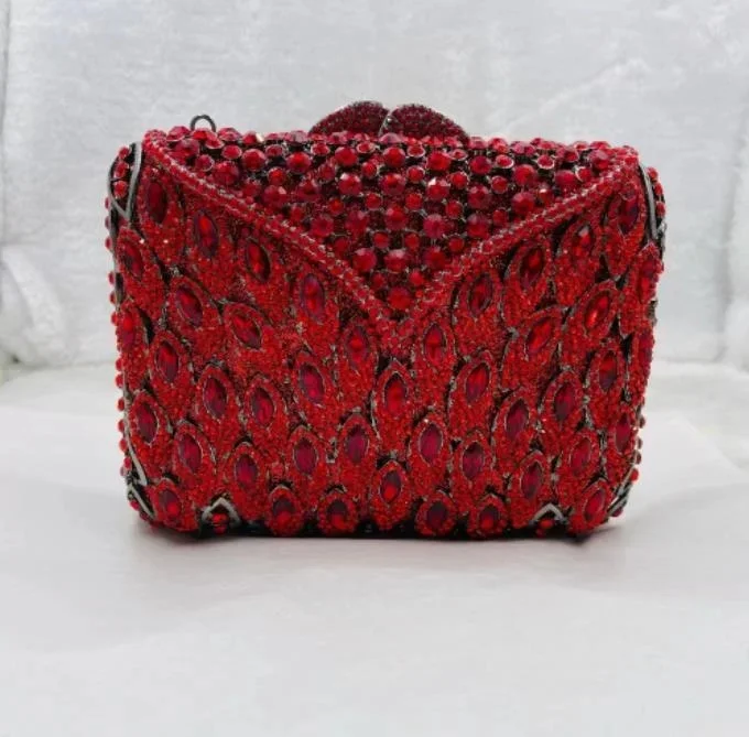 

Female Red Wine Stones Minaudiere Clutch Silver/Green Crystal Evening Handbag Women Party Prom Bag Bridal Clutches Wedding Purse