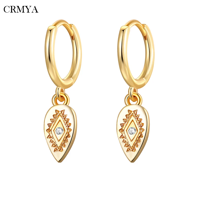 

CRMYA Gold Silver Filled Drop Earrings for Women Boho Style Zircon Piercing Heart Dangle Earrings 2022 Party Jewelry Wholesale