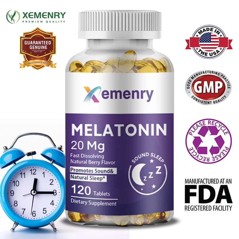 

Xemenry Melatonin Softgels help you fall asleep, maintain sleep quality, and maximize your immune system