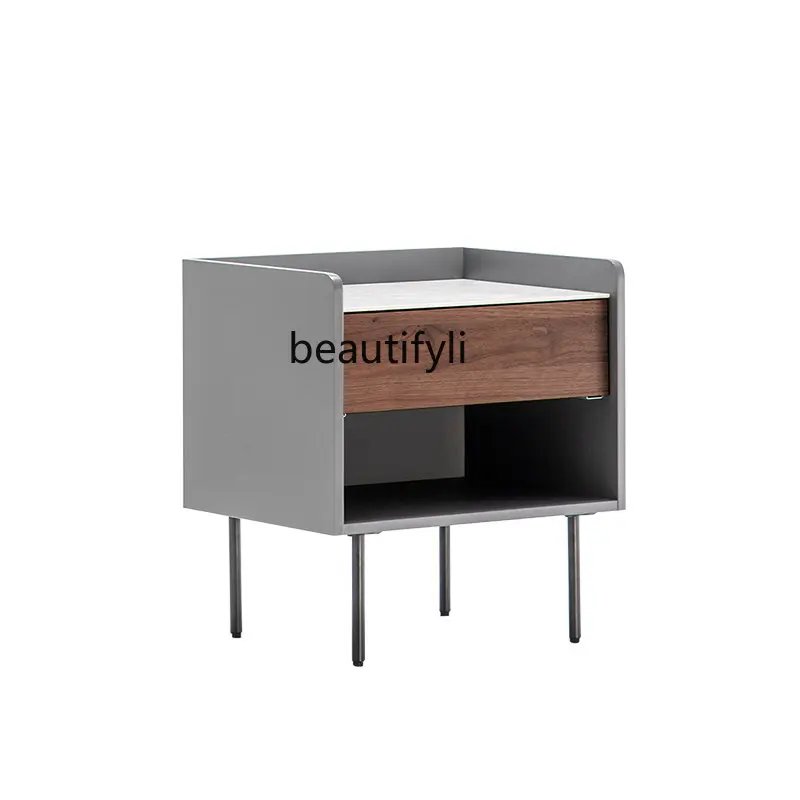 Modern Simple Nordic Style Ceramic Plate Square High-Leg Bedside Table Side Table Bedroom Bedside Table storage cabinet 
Modern Simple Nordic Style Ceramic Plate Square High-Leg Bedside Table Side Table Bedroom Bedside Table storage cabinet