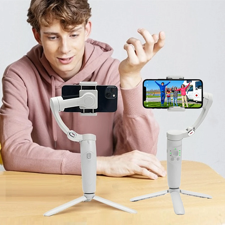 

Travel Sport 3 Axis Gimbal Stabilizer Smartphone Tripod for Anti Shake Vlog Video Mobile Foldable Selfie Stick for Shooting