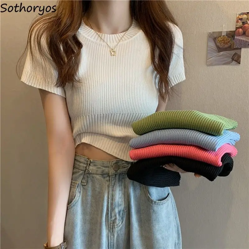 

Pullovers Women Solid Simple Leisure Soft All-match Spring Korean Style Students Adorable Vintage Age-reducing Prevalent Cozy