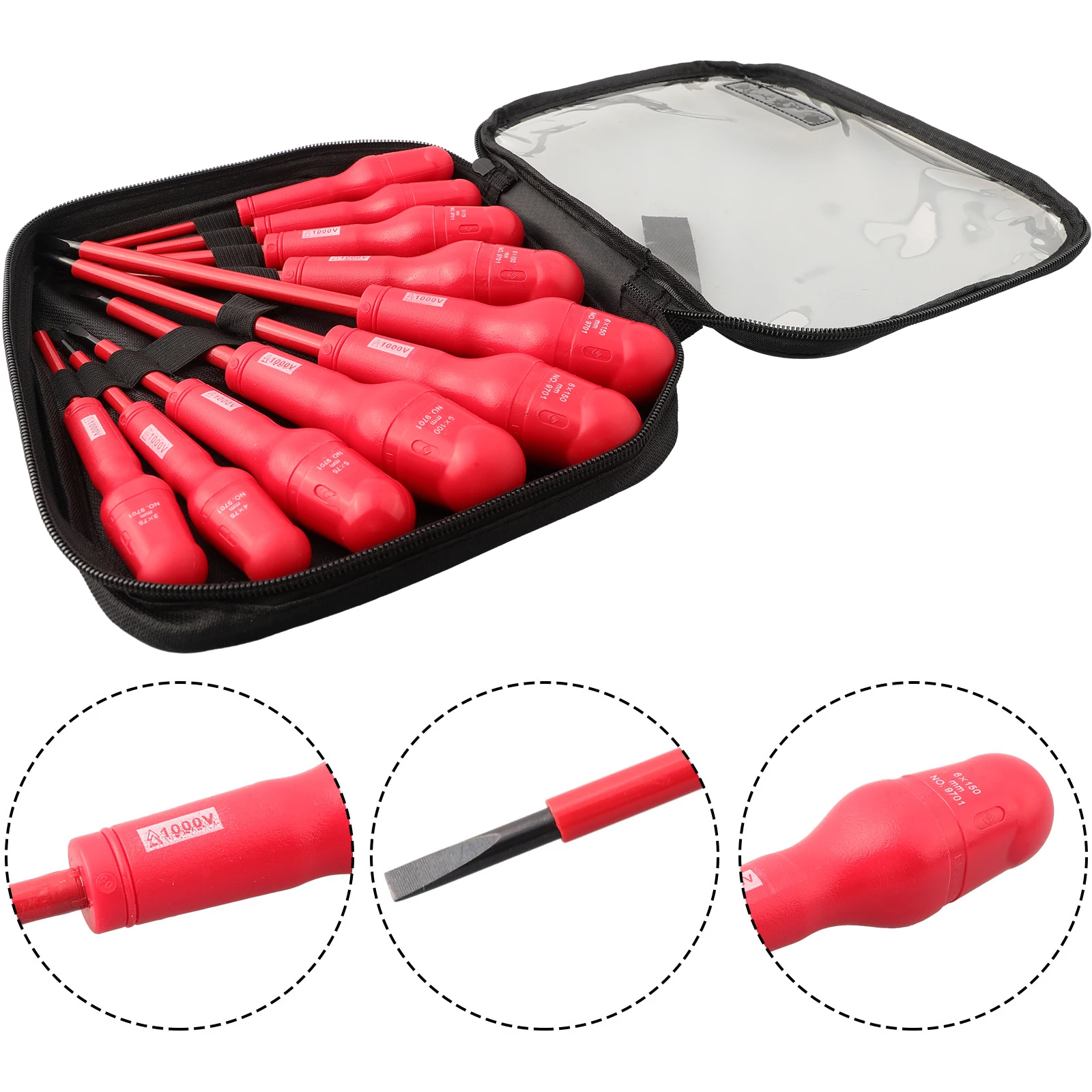 Insulated Screwdriver /Magnetic Bit /High Voltage Resistant 1000V /Electrician Hand Tool For Electrical /Work High-altitude Work
Insulated Screwdriver /Magnetic Bit /High Voltage Resistant 1000V /Electrician Hand Tool For Electrical /Work High-altitude Work