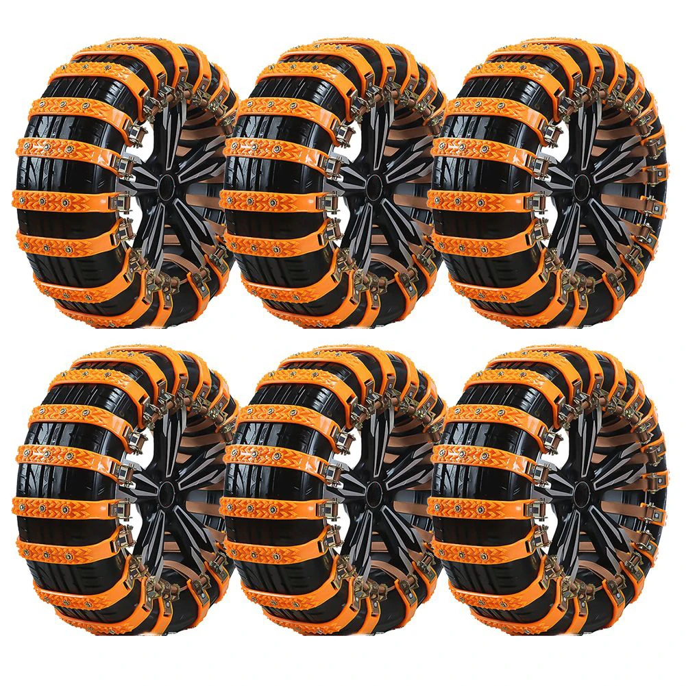 6Pcs Universal Winter Snow Mud Anti-Skid Tire Chains Tendon For Car Sedan SUV High Rigidity Alloy Nail Tyre Chain
6Pcs Universal Winter Snow Mud Anti-Skid Tire Chains Tendon For Car Sedan SUV High Rigidity Alloy Nail Tyre Chain
