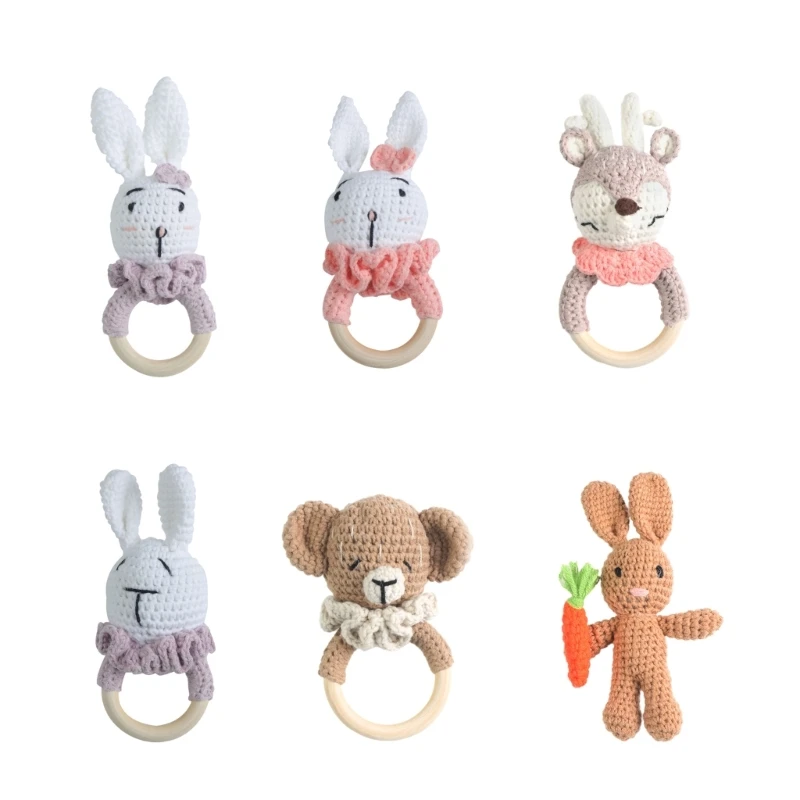 Q0KB Infant Rattle Crochet Toy Hand Bells Handwoven Animal Teething Relief Toy Child Education Gift Baby Gym Teether
Q0KB Infant Rattle Crochet Toy Hand Bells Handwoven Animal Teething Relief Toy Child Education Gift Baby Gym Teether