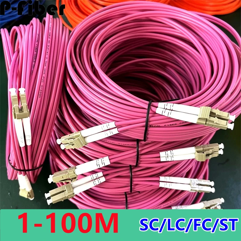 

1-100M OM4 patchcord LC-SC duplex 10 Gigabit multimode DX dual core MM optical fiber extension cable sc-lc FTTH jumper P-FIBER