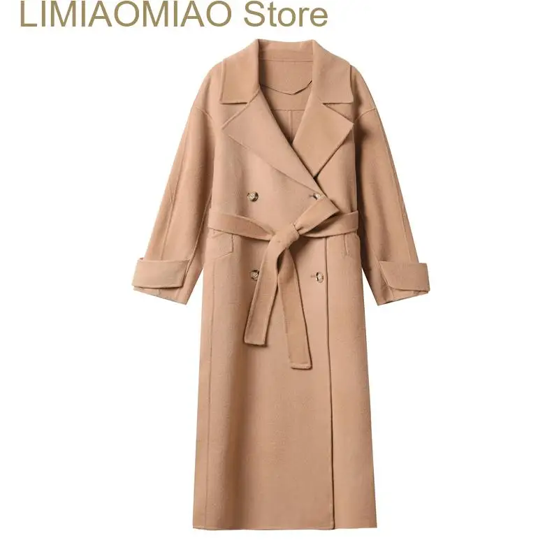 New Women's double-sided velvet with belt coat coat medium length wool coat women's wool coat
New Women's double-sided velvet with belt coat coat medium length wool coat women's wool coat