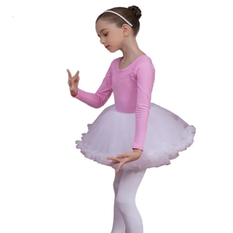 Girl Ballet Dresses Fluffy Tutu Skirt Lace Neck Cotton Leotard Long Sleeve Children Gymnastic Clothes Stage Costume Autumn New
Girl Ballet Dresses Fluffy Tutu Skirt Lace Neck Cotton Leotard Long Sleeve Children Gymnastic Clothes Stage Costume Autumn New