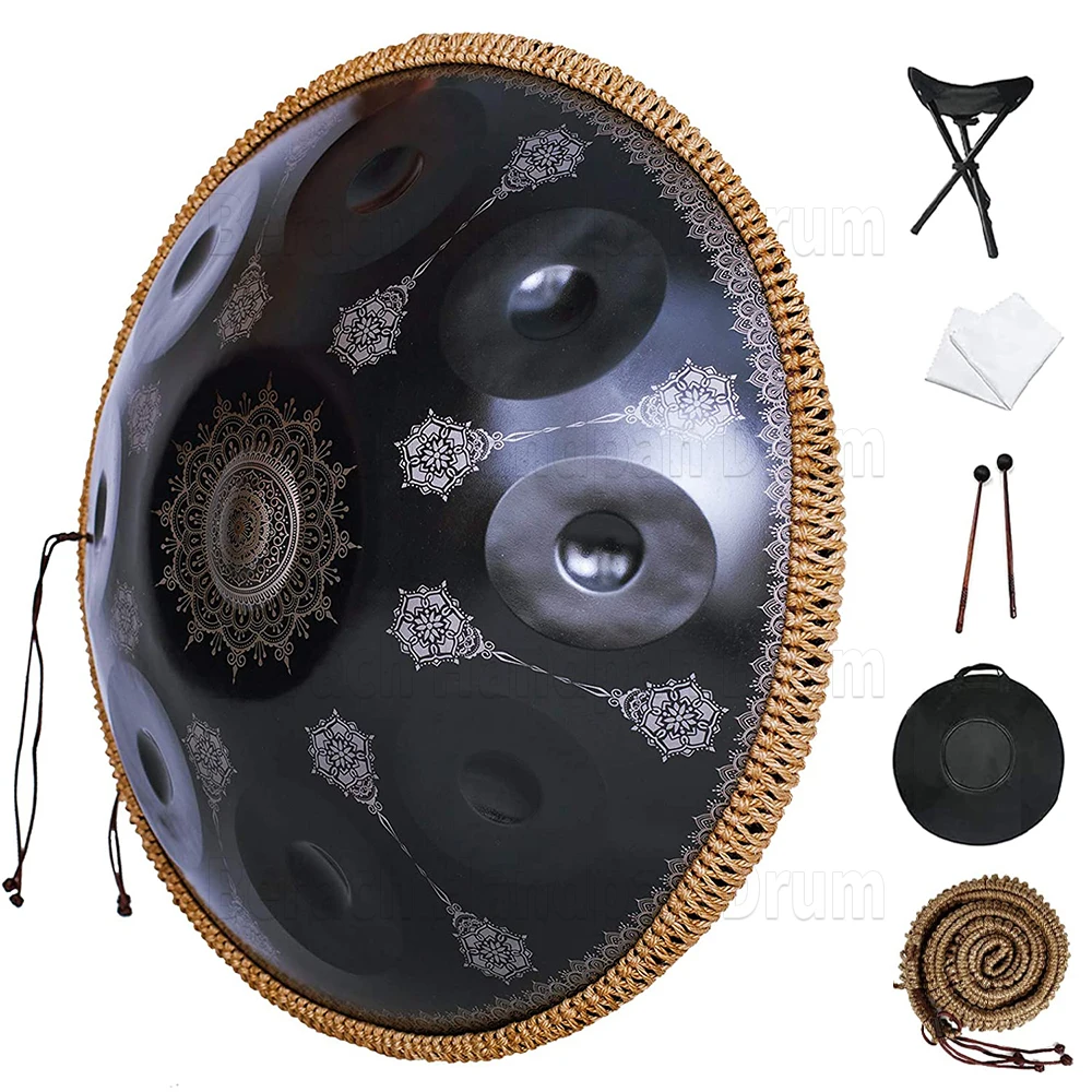 440HZ New Handpan Drum 9 Tones 18 inch G minor tambor yoga meditation steel tongue drum percussion instrument music drum present
440HZ New Handpan Drum 9 Tones 18 inch G minor tambor yoga meditation steel tongue drum percussion instrument music drum present
