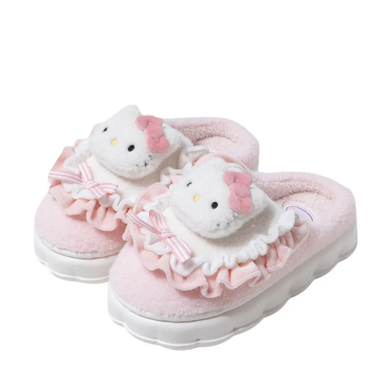 

Sanrio Anime Hello Kitty Kawaii Cinnamoroll Home Cotton Warm Slippers Cute Cartoon Kuromi Non-slip Plush Slippers Gifts