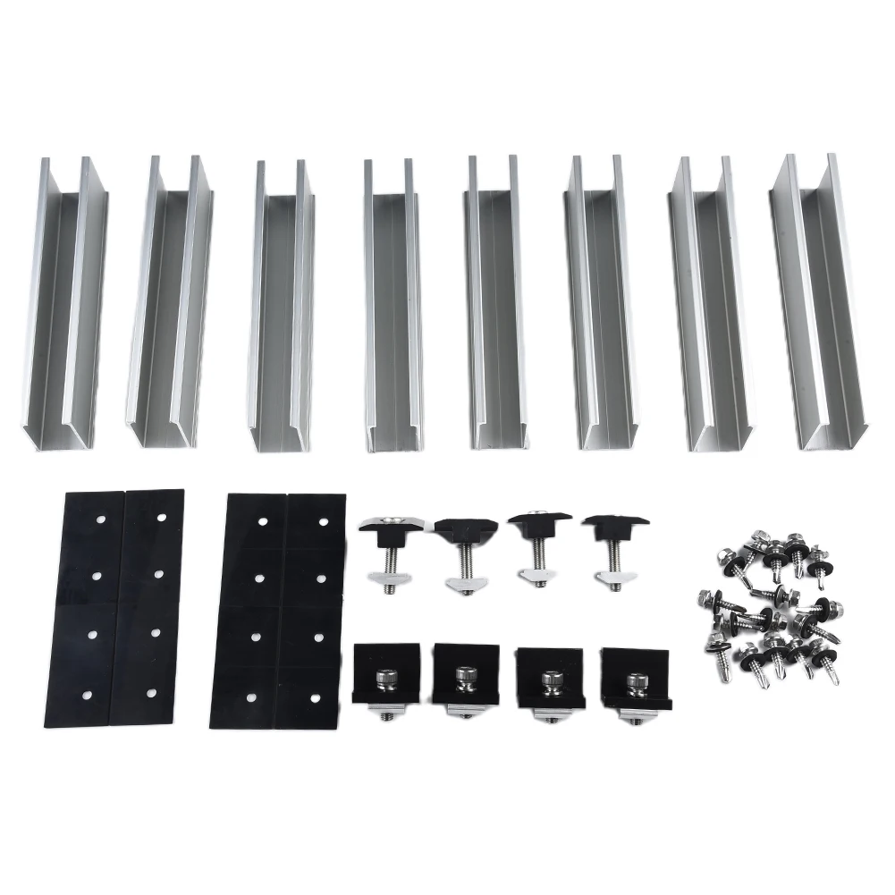 Hiking Indoor Outdoor Rails For Solar Panel End Clamp Middle Clamp 12cm 4/6/8Pcs Aluminium Black+Silver Practical
Hiking Indoor Outdoor Rails For Solar Panel End Clamp Middle Clamp 12cm 4/6/8Pcs Aluminium Black+Silver Practical