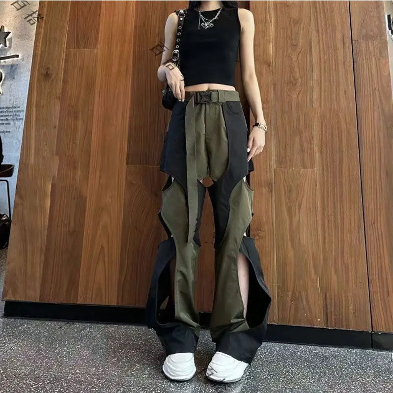 Autumn New Patchwork Color Broken Wide Leg Pants For Women Fashion Belt Loose Women's Pants Casual Sweatpants y2k Clothing
Autumn New Patchwork Color Broken Wide Leg Pants For Women Fashion Belt Loose Women's Pants Casual Sweatpants y2k Clothing