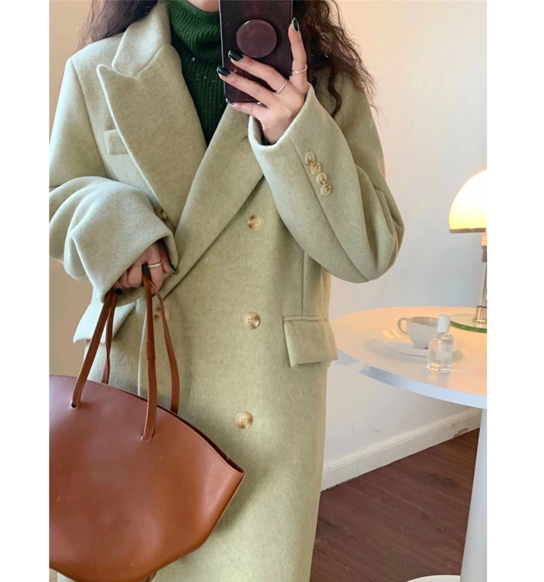 Double Breasted Wool Blends Coat Elegant Korean Trend Long Sleeve Thickening Jackets for Women 2023 New Spring Womens Clothing
Double Breasted Wool Blends Coat Elegant Korean Trend Long Sleeve Thickening Jackets for Women 2023 New Spring Womens Clothing