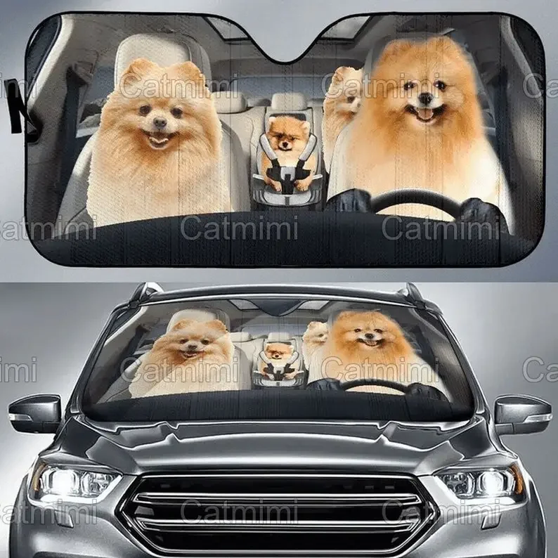 Pomeranian Car Sun Shade, Pomeranian Sun Shade, Pomeranian-Car Decor, Pomeranian Lover, Pomeranians Gift 
Pomeranian Car Sun Shade, Pomeranian Sun Shade, Pomeranian-Car Decor, Pomeranian Lover, Pomeranians Gift