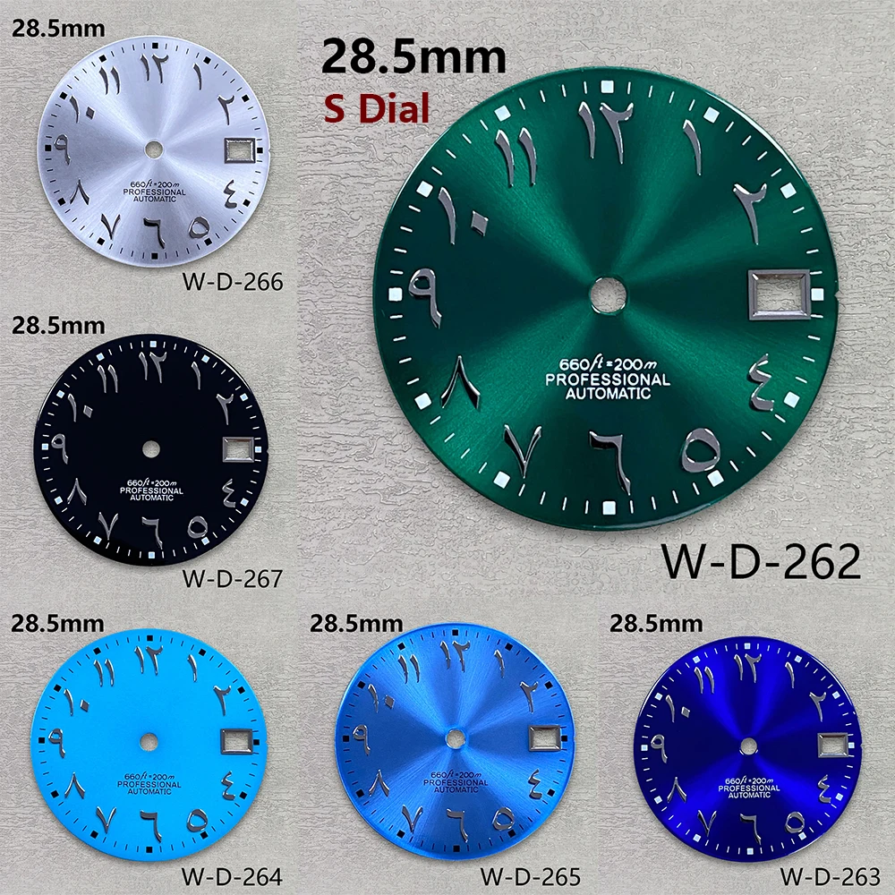28.5mm S Logo Arabic Diver's Dial Suitable For NH35/NH36/4R/7S Automatic Movement Watch Modification Accessories
28.5mm S Logo Arabic Diver's Dial Suitable For NH35/NH36/4R/7S Automatic Movement Watch Modification Accessories
