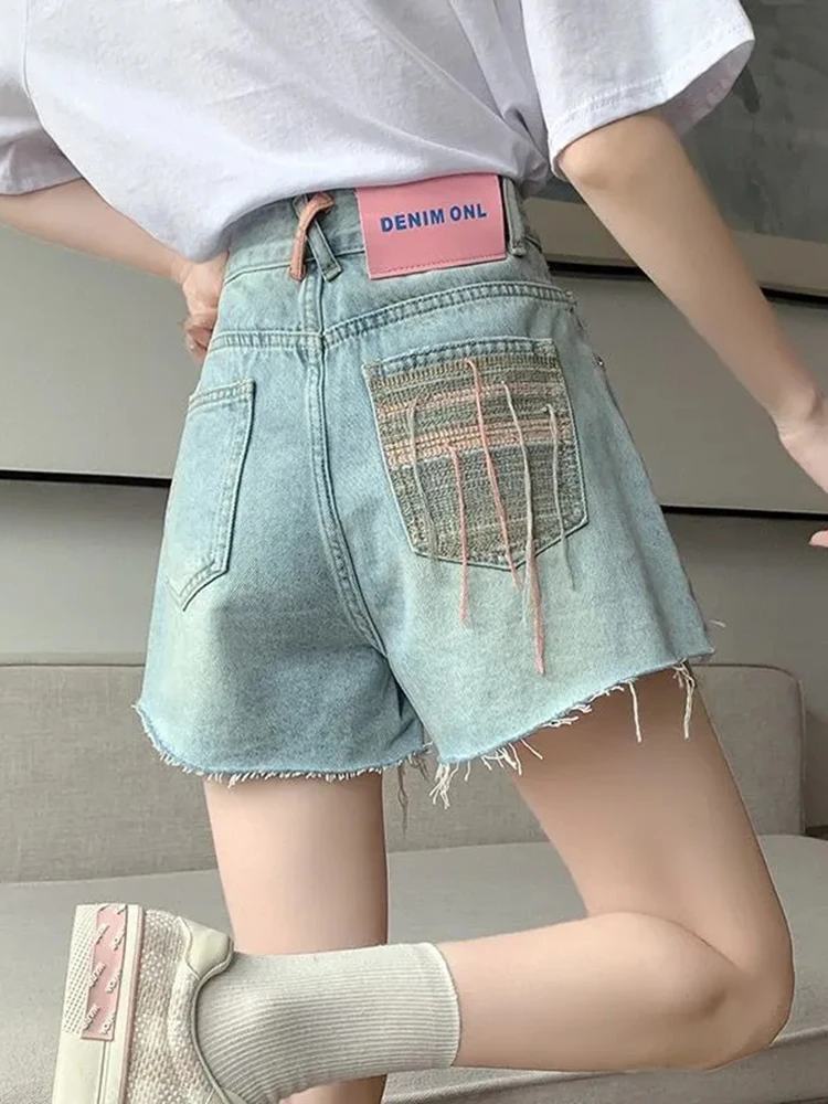 Jmprs Designed Embroidered Denim Shorts Fashion Tassel Summer High Waist Patchwork Student Jeans Ripped Causal Female Shorts
Jmprs Designed Embroidered Denim Shorts Fashion Tassel Summer High Waist Patchwork Student Jeans Ripped Causal Female Shorts