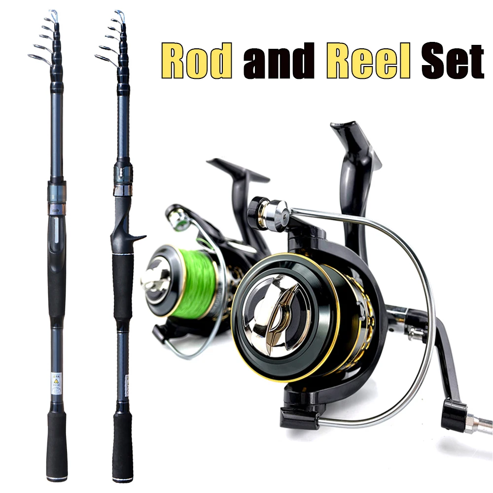 

Casting Spinning Fishing Reel and Rod Set 1.8M 2.1M 2.4M 2.7M 3.0M Bass Fishing Rods for Lure Jigging Freshwater Saltwater Pesca